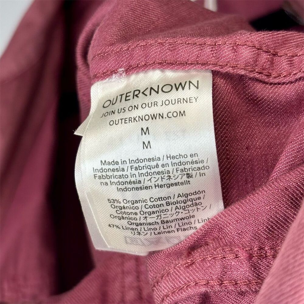 Outerknown Women's Station Jumpsuit in Mauve Maroon Long Sleeve Zip Up - Picture 9 of 11
